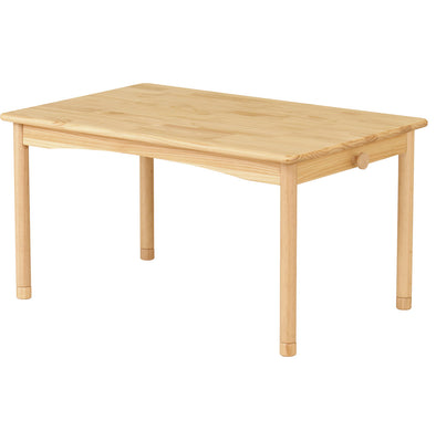 お子様の正しい姿勢が自然と身に付き、二段階で天板高が変えられる「ファミリアシリーズ」の幅900mmタイプのキッズテーブル。