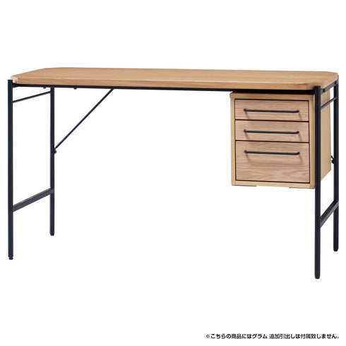 オプションの引き出しをデスク下に取り付けることで収納も確保することができ、より用途が広がります。(※引き出しはデスクの左右片側のみの取り付けとなります。)