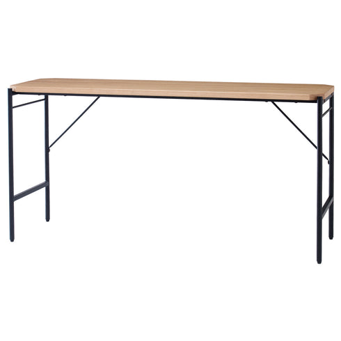 オーク材とスチール素材を組み合わせてライトヴィンテージの雰囲気を感じられる「グラムシリーズ」の幅1400mmのデスクです。