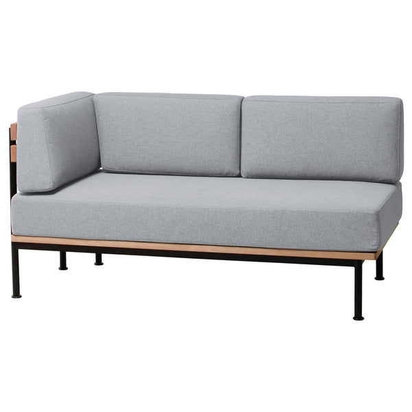 天然木とスチール素材にグレーの張地を組み合わせてライトヴィンテージの雰囲気を感じられる「グラムシリーズ」の右肘タイプのアームソファです。