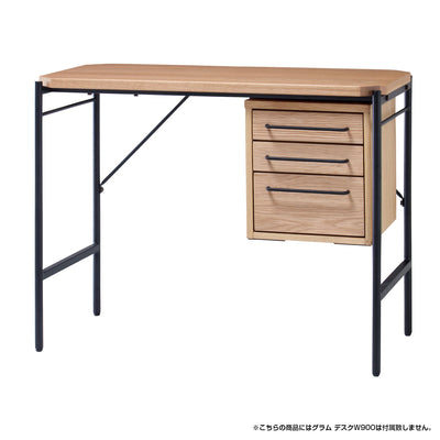 同シリーズのデスクの天板下に取り付けることで収納も確保することができ、より用途が広がります。(※引き出しはデスクの左右片側、もしくは中央のみの取り付けとなります。)