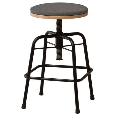 天然木とスチール素材にグレーの張地を組み合わせてライトヴィンテージの雰囲気を感じられる「グラムシリーズ」のロータイプのスツールです。