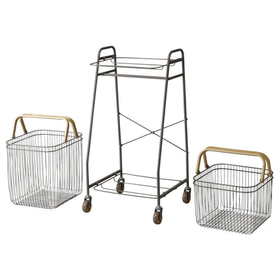 【ワゴンにも、カゴ単体にもなる】
普段はワゴンとしてすっきりと、時にはそれぞれのカゴを家中で自由に持ち運んで使える、暮らしのシーンに合わせて変化する柔軟性が魅力。