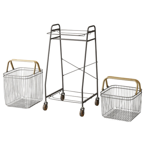 【ワゴンにも、カゴ単体にもなる】
普段はワゴンとしてすっきりと、時にはそれぞれのカゴを家中で自由に持ち運んで使える、暮らしのシーンに合わせて変化する柔軟性が魅力。