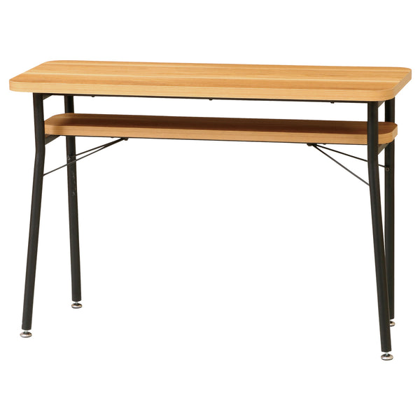 木目柄のメラミン天板とブラックのスチール脚の組み合わせがおしゃれでスタイリッシュな「ミルドシリーズ」のカウンターテーブルです。