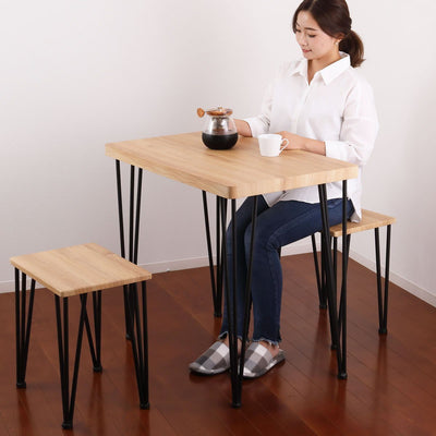 アート ダイニング3点セット〈テーブル/チェア〉