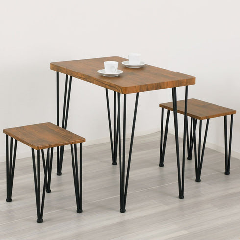 アート ダイニング3点セット〈テーブル/チェア〉