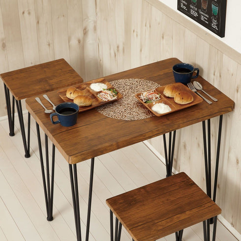 アート ダイニング3点セット〈テーブル/チェア〉