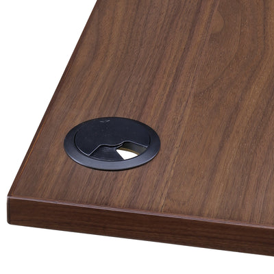 【デスク周りをすっきり整理】
天板に備え付けられた配線用のコードホールを使えば、ごちゃつきがちなケーブル類をスマートにまとめられます。