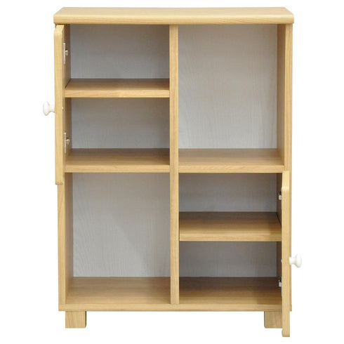 【棚板は高さ調整可能】棚板は32mmピッチで上下段にそれぞれ棚板を5段階調整が可能です。