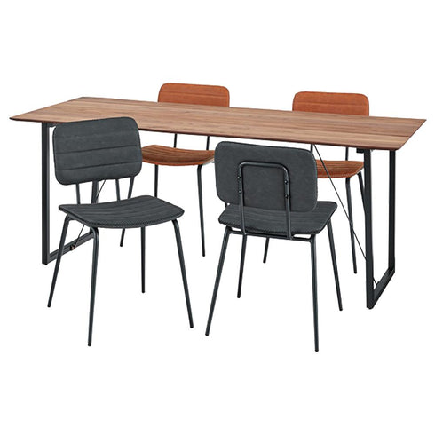 【木と金属のオシャレな組み合わせ】温かみのある木目の板面とスタイリッシュなブラックスチール脚の異素材の組み合わせは、様々な空間で違和感なくお使いいただけます。