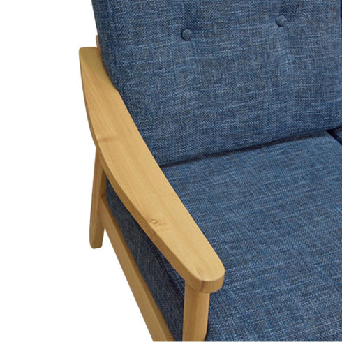 【肘もくつろぎやすい設計】木肘は柔らかいカーブを描いており、肘あたりもよく、くつろぎやすい設計になっております。