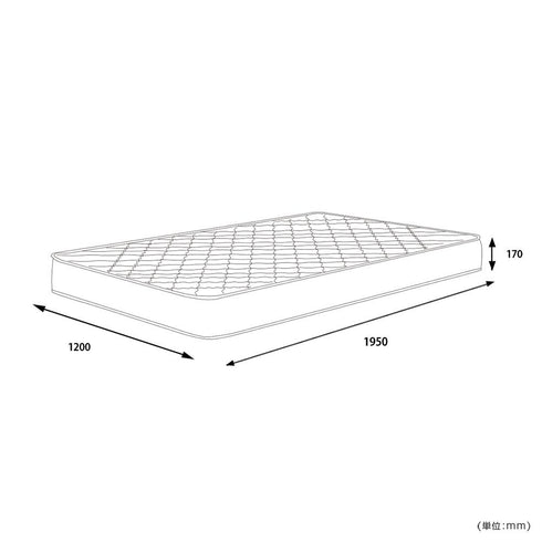 【ゆったり眠れるセミダブル】
幅120cmの広々としたサイズと、厚さ17cmのしっかりとした構造で、寝返りを打っても安心の安定した眠りを提供します。