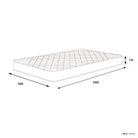 【サイズ図:ゆとりのクイーンサイズ設計】幅160cm×奥行195cmの広々設計でありながら、扱いやすいスモールセミシングル2枚組でお届け。