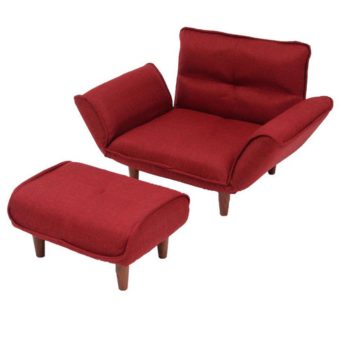 【私だけのリラックス指定席】
体を優しく包み込む柔らかなフォルムと、足を伸ばせるオットマンがセットになり、コンパクトながらも自分だけの特別なリラックス空間を演出します。