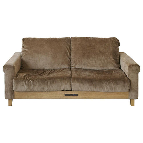 【温もり感じる上質デザイン】
ヴィンテージ感漂う太畝コーデュロイと天然木フレームが、上質なリラックス空間を演出してくれる2人掛けソファです。