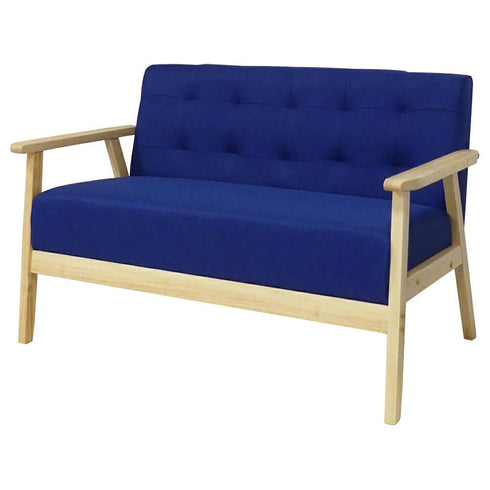 【鮮やかブルーで爽快】
目を引く鮮やかなブルーが部屋にアクセントを加え、ナチュラルなフレームとのバランスが絶妙なこのソファは、限られたスペースでも映える軽快なデザインで、暮らしに彩りを添えてくれます。