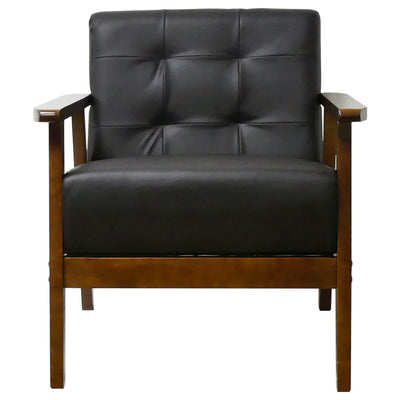 【クールで上質なブラック】
空間全体をキリッと引き締めるブラックの合成皮革は、高級感を演出しながらもお手入れが簡単で、クールでモダンなインテリアに最適です。