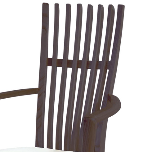 【開放感のある格子が特徴的】背もたれの開放感のある格子が特徴的。