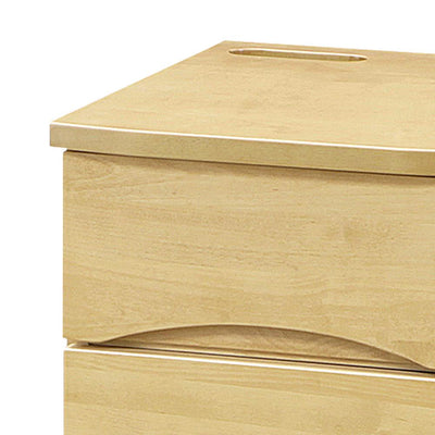 【隠して魅せる、天板の工夫】
生活感の出やすいティッシュボックスは引き出しの中に隠し、天板のスリットから取り出すスマートな設計で、お部屋の雰囲気を壊さずいつでも清潔感を保てます。