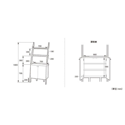 ディープII 両開型シェルフキャビネット(W750×D390×H1800)