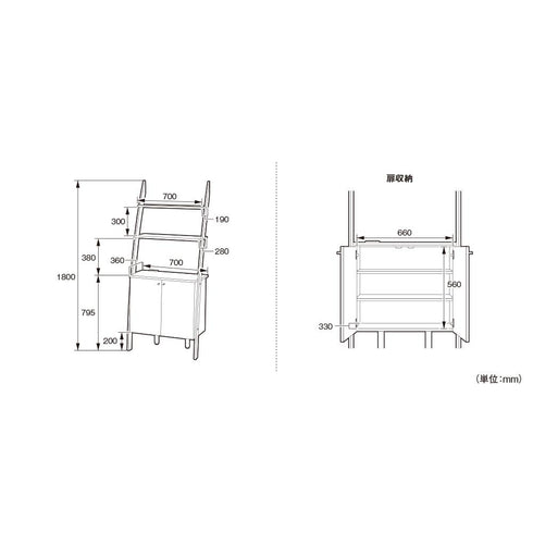 ディープII 両開型シェルフキャビネット(W750×D390×H1800)