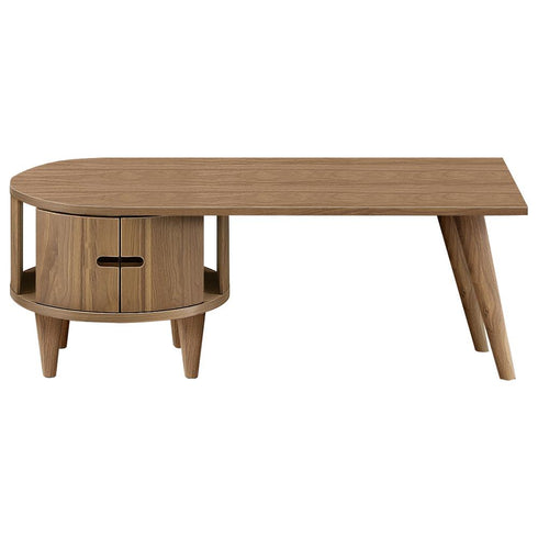 【デザインと機能性の両立】
ユニークな回転式の天板と、日常の小物をすっきりと片付けられる引出しを兼ね備え、デザイン性と機能性を見事に両立させました。