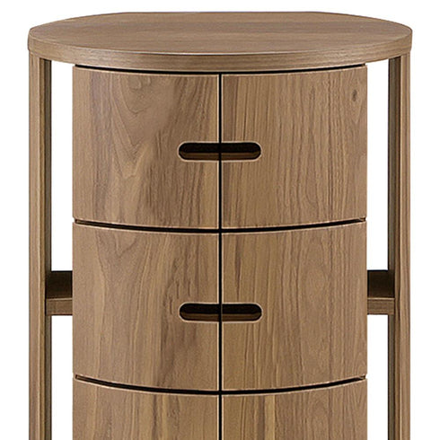 【存在感あるデザイン】木目の質感が美しく、円柱をモチーフにした存在感のあるデザインです。