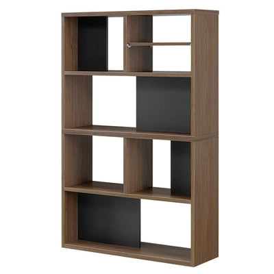 【黒が映えるモダンな空間】
落ち着いたウォールナットにブラックのアクセントを加えたツートンカラーが、洗練された大人の書斎を知的に引き締めます。