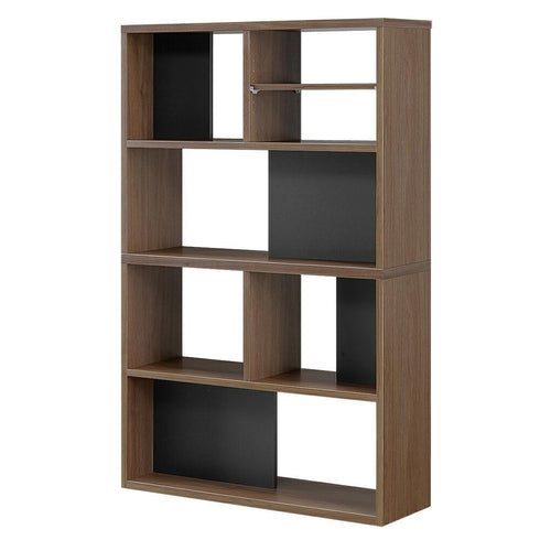 【黒が映えるモダンな空間】
落ち着いたウォールナットにブラックのアクセントを加えたツートンカラーが、洗練された大人の書斎を知的に引き締めます。