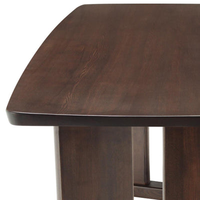 【高級感と落ち着きをもたらします】緩やかな美しい曲線を帯びた、ダークブラウンの天板は、室内に優雅な高級感と落ち着きをもたらします。
