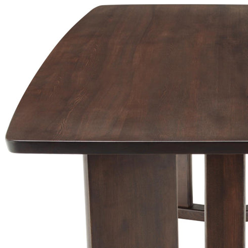 【高級感と落ち着きをもたらします】緩やかな美しい曲線を帯びた、ダークブラウンの天板は、室内に優雅な高級感と落ち着きをもたらします。