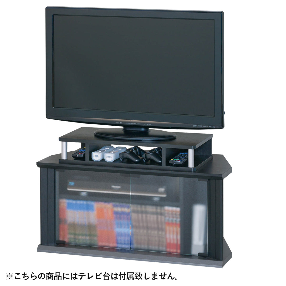 【テレビ周りスッキリ】リモコンやゲームコントローラーを隠して収納し、テレビ周りを整頓するテレビ台として活躍します。