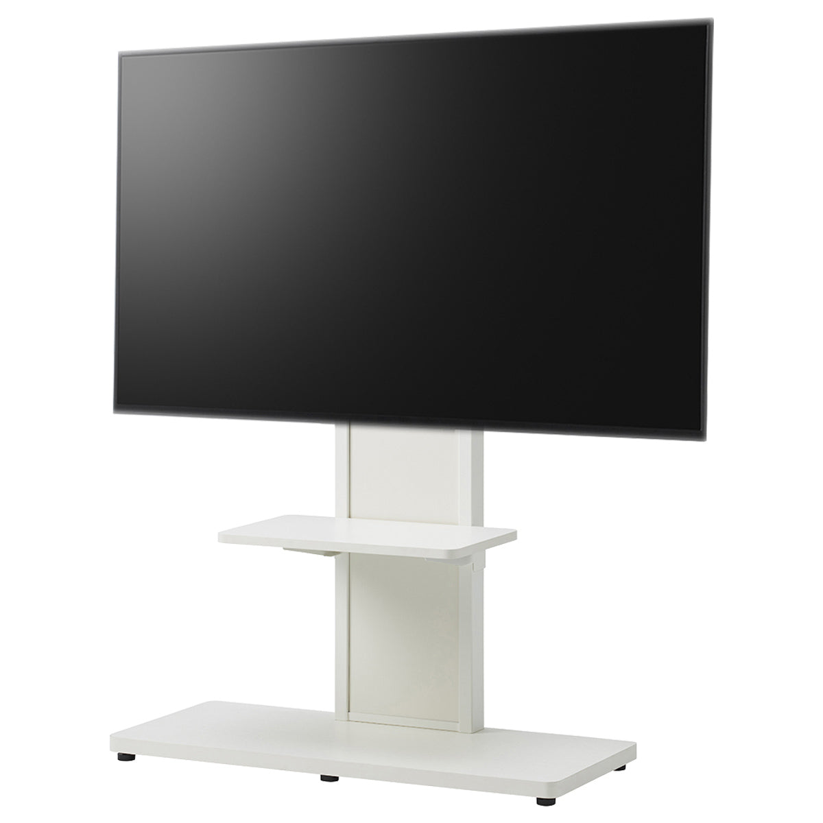 【自立する自由な配置】壁に穴を開けることなく、どこにでもスマートに設置できる自立式テレビスタンドです。