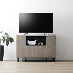 【洗練されたリビング空間】49型までのテレビを美しく配置し、ゲーム機や小物をすっきりと収納できます。