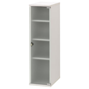 【スリムなデザイン】幅25cmのすき間にフィットするスレンダー設計。ミストガラス扉が中をほどよく隠し、洗練された空間を演出します。