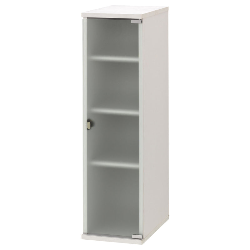 【スリムなデザイン】幅25cmのすき間にフィットするスレンダー設計。ミストガラス扉が中をほどよく隠し、洗練された空間を演出します。