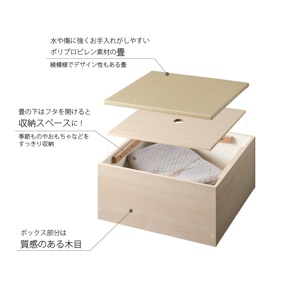 【賢く収納】散らかりがちな季節の衣類や子供のおもちゃも、この大容量収納ですっきりと片付きます。