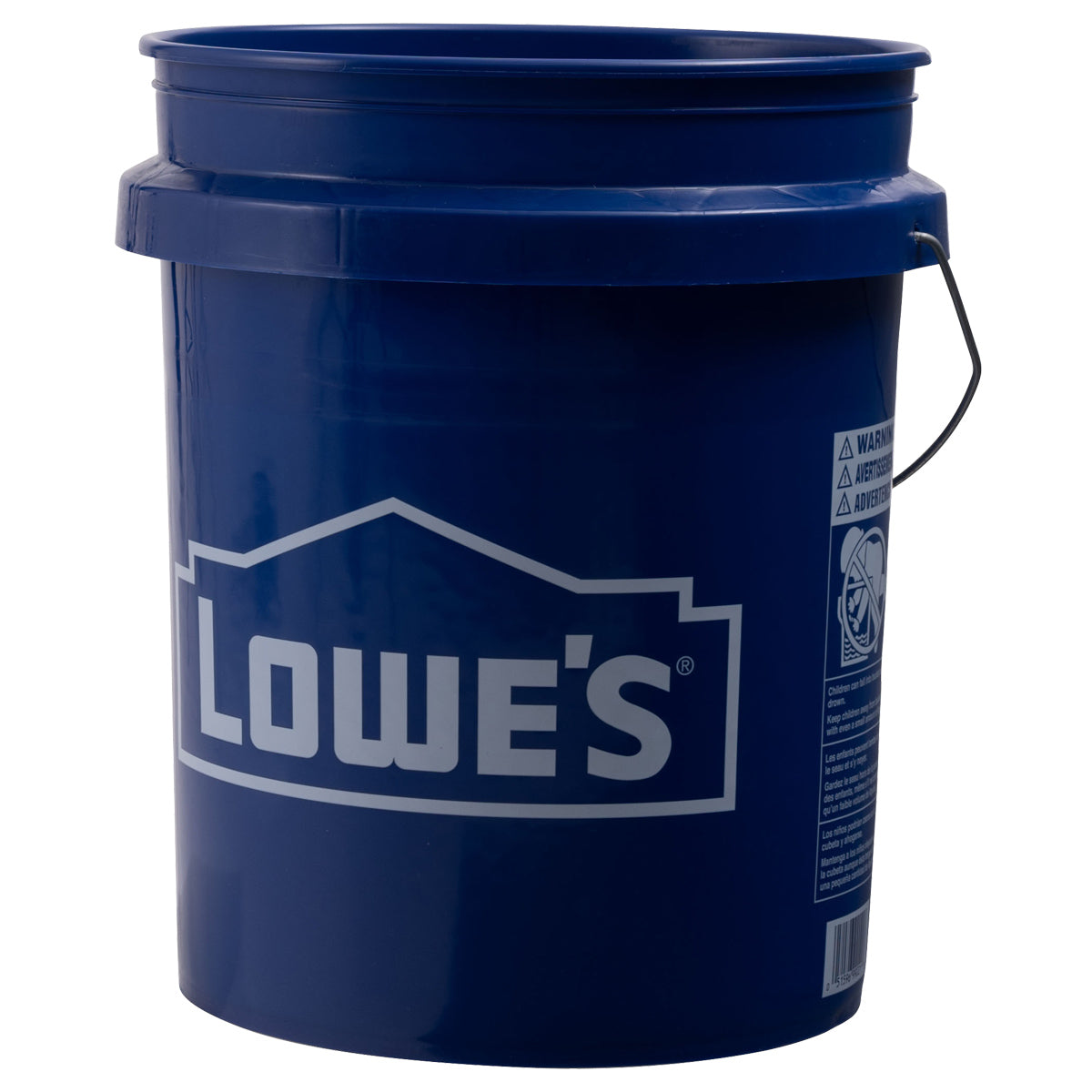 【プロも納得の高品質】アメリカ大手ホームセンター「Lowe's」のネイビーバケツは、重い水や道具も安心して運べるタフな作りです。