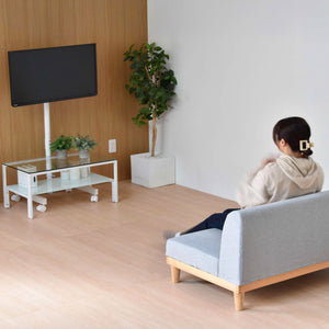 【空間に溶け込む佇まい】
白い壁際に設置すれば、その存在を忘れるほど自然に馴染み、映像だけが浮かび上がるような体験をもたらします。