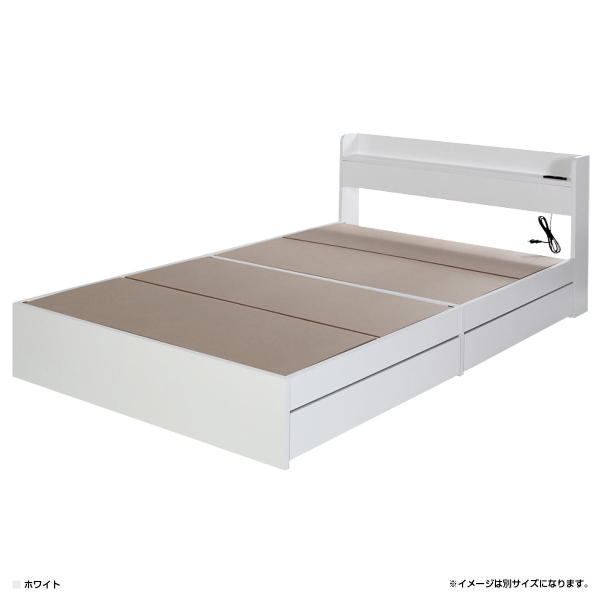 【明るい寝室をつくるホワイト】
お部屋をパッと明るく見せるホワイトのフレームは、ガーリーからシンプルモダンまでどんなテイストにもマッチし、巾木よけ加工で壁にぴったり設置できる気配り設計も魅力です。