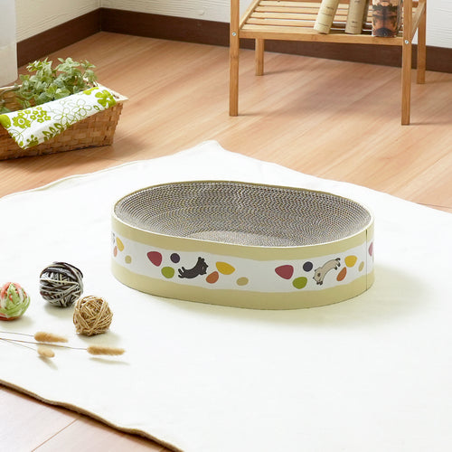 猫用段ボール爪とぎ ポップ（W435×D330×H103）