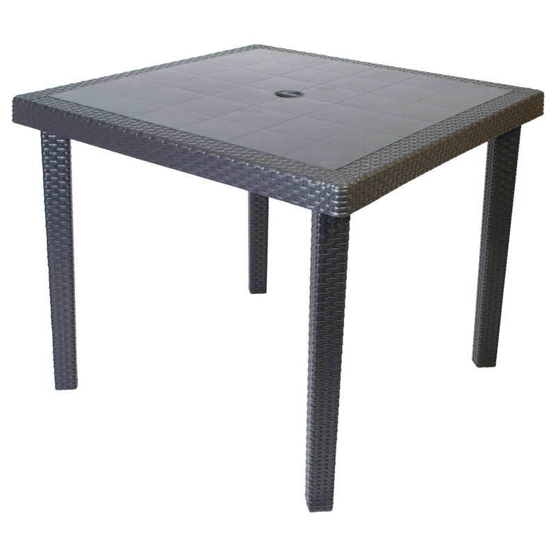 【洗練されたラタン調デザイン】どんな空間にも馴染むチャコールグレーのテーブルで、ワンランク上の雰囲気を演出します。