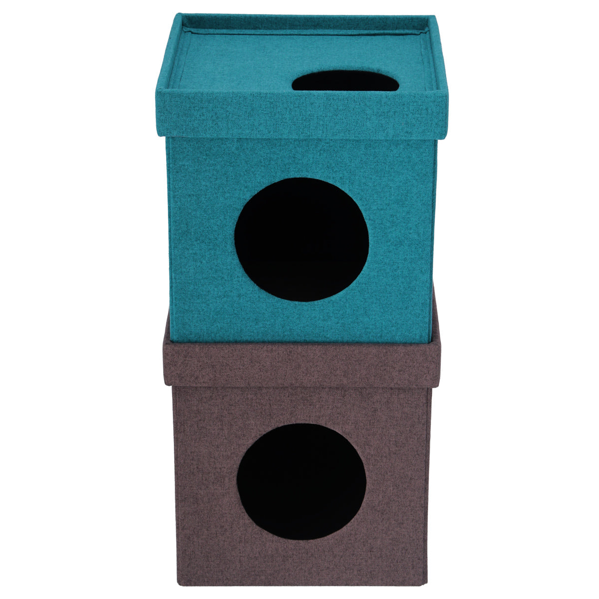 【縦型で省スペース】上下の穴で移動も楽しく、限られたスペースでも活躍する2階建て設計。