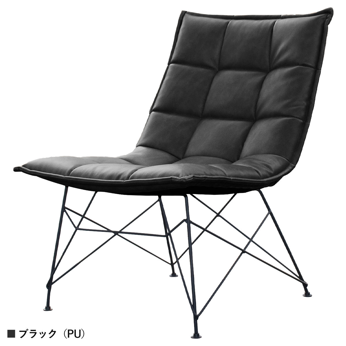 【ブラック（PUレザー）】シックで高級感漂う、どんな空間にもマッチするブラックPUレザーです。
