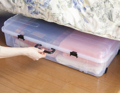 持ち手付き薄型ワイドクローズケース 4個セット(W740×D410×H180 持ち手付き薄型ワイドクローズケース 4個セット(W740×D410×H180