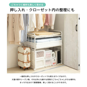 【クローゼットを機能的な空間に】乱雑になりがちなクローゼットも、このラックがあれば季節ごとの衣類や小物、家電まで整然と収納でき、見違えるように機能的な空間へと変わります。