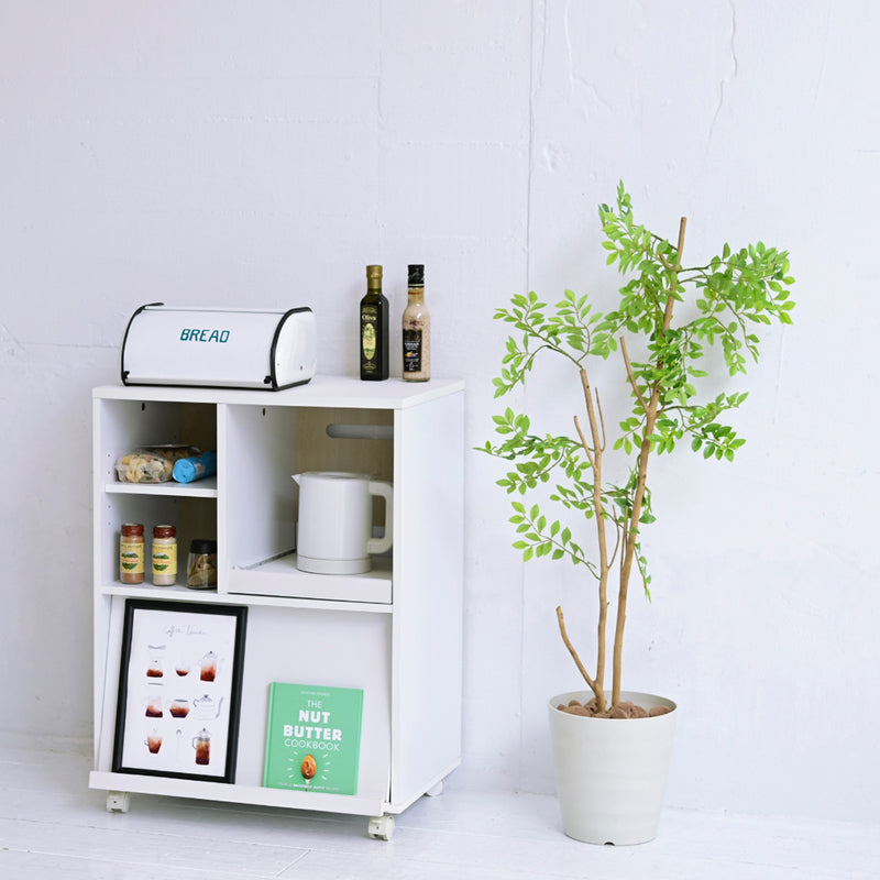 【白で叶える、すっきり空間】
コンパクトな見た目以上に、調味料やキッチンツールをたっぷり収納して、毎日使う場所だからこそ綺麗を保ちたい、そんなあなたの願いを叶えます。