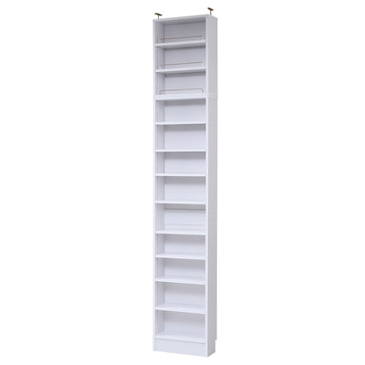 奥行き16.5cmと薄型なのに大容量収納が可能な、薄型本棚と上置き本棚のセットです。