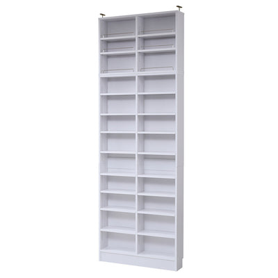 奥行き16.5cmと薄型なのに大容量収納が可能な、薄型本棚と上置き本棚のセットです。